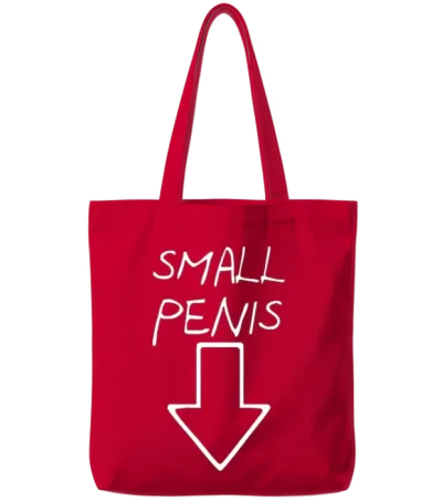 Small Penis Tote Bags - Red