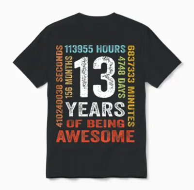 Geburtstag 13 Geschenke Shirt 13 Jahre Jungen Mädchen Unisex T-Shirt - Black