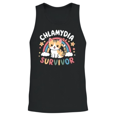 Chlamydia Survivor Inappropriate Adult Humor Unisex Tank Top - Black