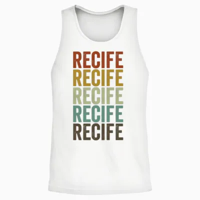 Recife Brazil Retro Vintage Unisex Tank Top - White