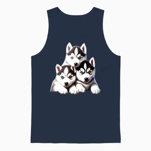 Dog Puppy Unisex Tank Top - Navy