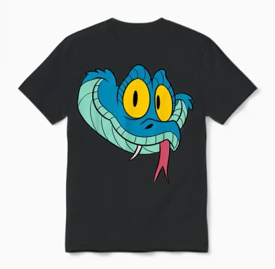Disney Zootopia 2 Gary De'snake Big Face Halloween Costume Unisex T-Shirt - Black