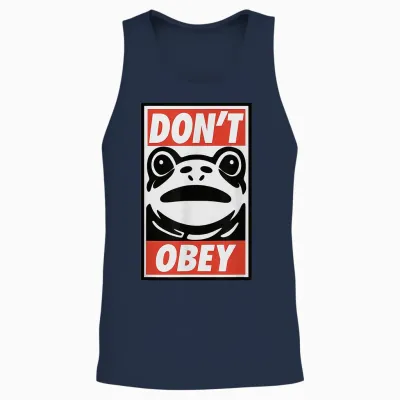 Portland Frog Don't Obey Unisex Tank Top - Navy