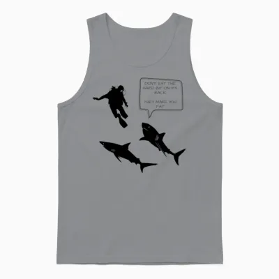 Funny Scuba Diving with Sharks T-Shirt Gift Unisex Tank Top - Sport Grey