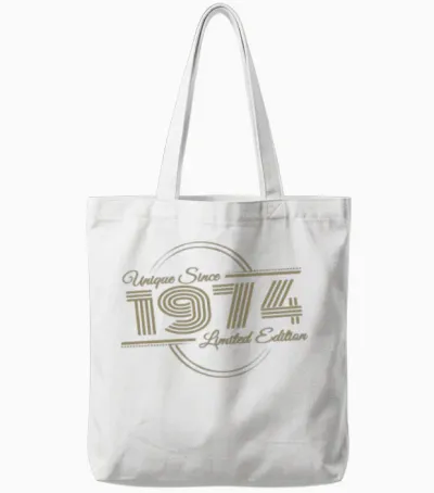 Uniquely Retro Since Vintage 1974 Tote Bags - White