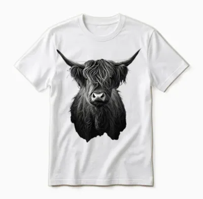 Scottish Highland Cattle Highland Cattle Gift Farmer T-Shirt, Black Unisex T-Shirt - White