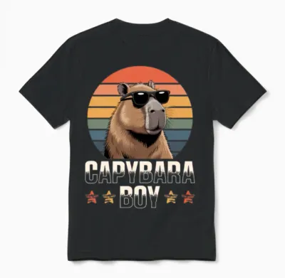 Funny Capybara Unisex T-Shirt - Black