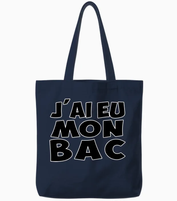 Bac Funny Tote Bags in Navy