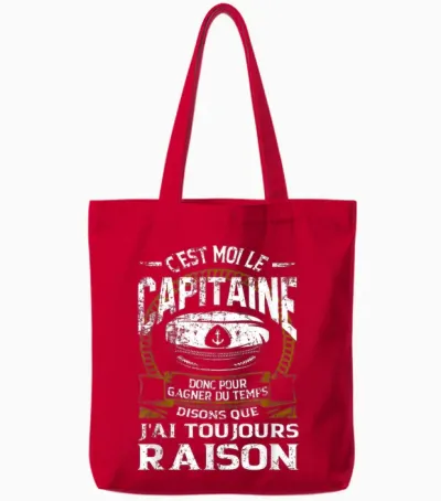 Captain Men's Boat Motor Gift T-Shirt, Black Tote Bags - Red