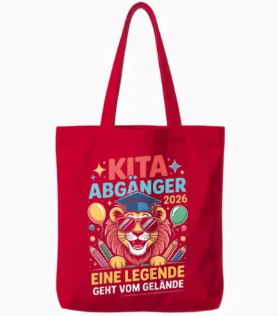 Children's Kita Leavers 2026 School Child First Day Tote Bags - Red