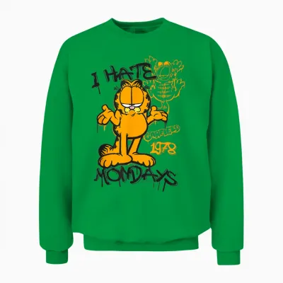 Garfield - I Hate Mondays Streetwear Unisex Sweatshirt - Irish Green