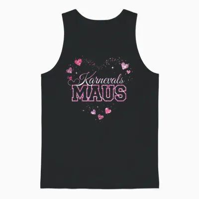 Carnival Mouse Cute Fancy Dress Motif for Women and Children Unisex Tank Top - Black