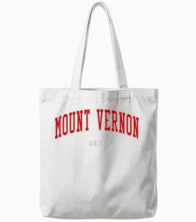 University Style Mount Vernon Ohio College Tote Bags - White