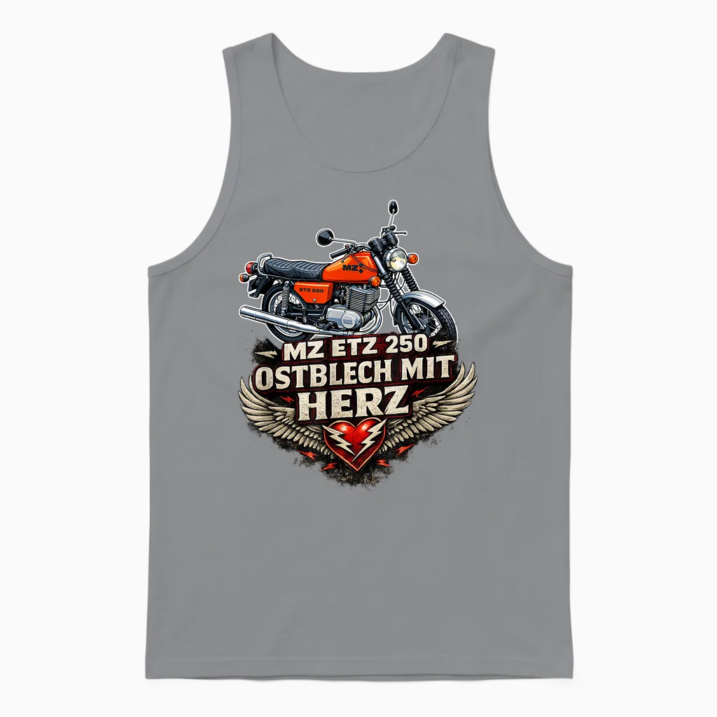 Mz Etz 250 Mofa Kult Motorrad Ddr Klassiker Retro Design Unisex Tank Top in Sport Grey
