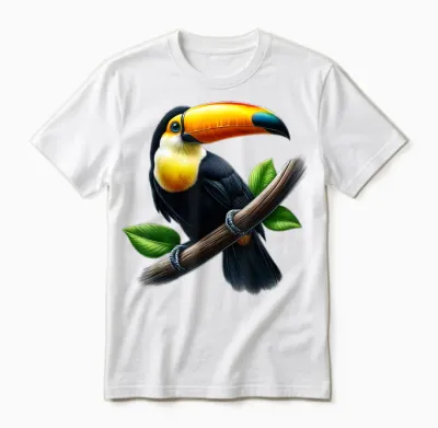 Eleganter Tukan Auf Ast Unisex T-Shirt - White