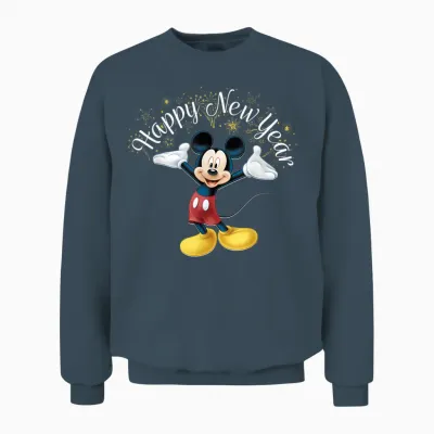 Disney New Year's Mickey Mouse Happy New Year Portrait Unisex Sweatshirt - Dark Heather