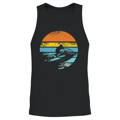 Jet Ski Retro Unisex Tank Top - Black