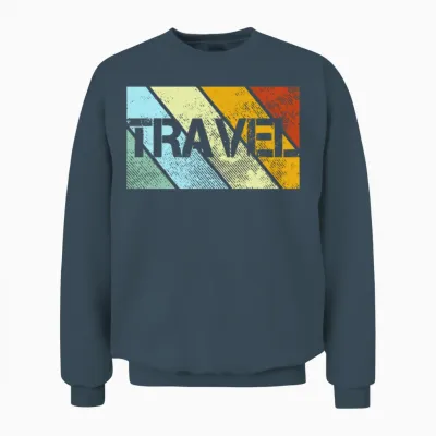 Travel Retro Unisex Sweatshirt - Dark Heather