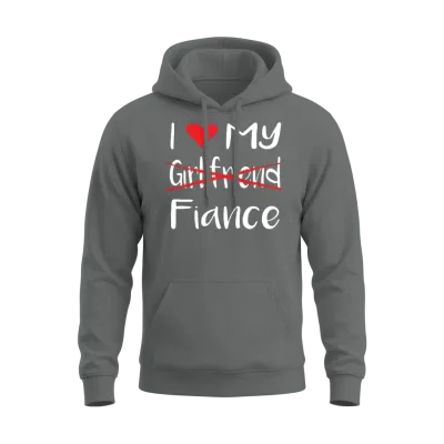 I Heart My Fiance Funny Lover Valentine's Day Gift Unisex Hoodie - Graphite Heather