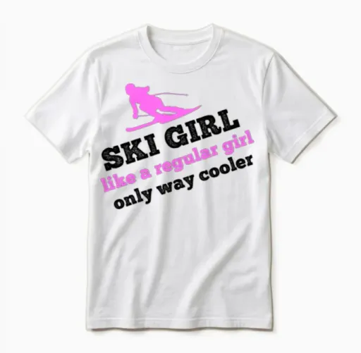 Ski Girl - Like a Regular Girl, Only Way Cooler Unisex T-Shirt in White