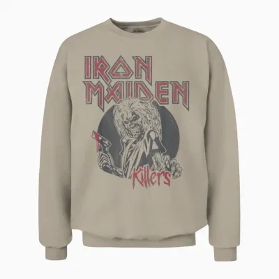 Iron Maiden - Vintage Beast Circle White Unisex Sweatshirt - Sand