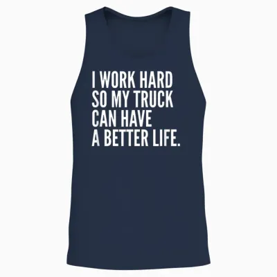 Funny Truck Owner Gift | Pickup Truck Driver Enthusiast Unisex Tank Top - Navy