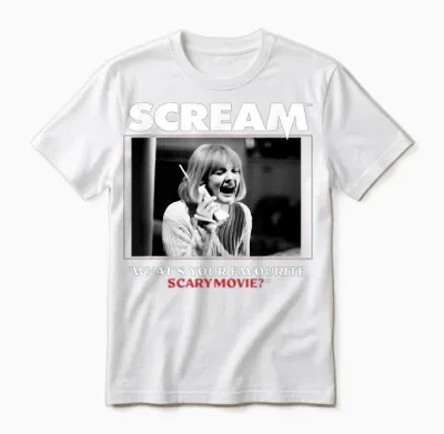 What's Your Favourite Scary Movie? Graphic Papl3015 Unisex T-Shirt - White