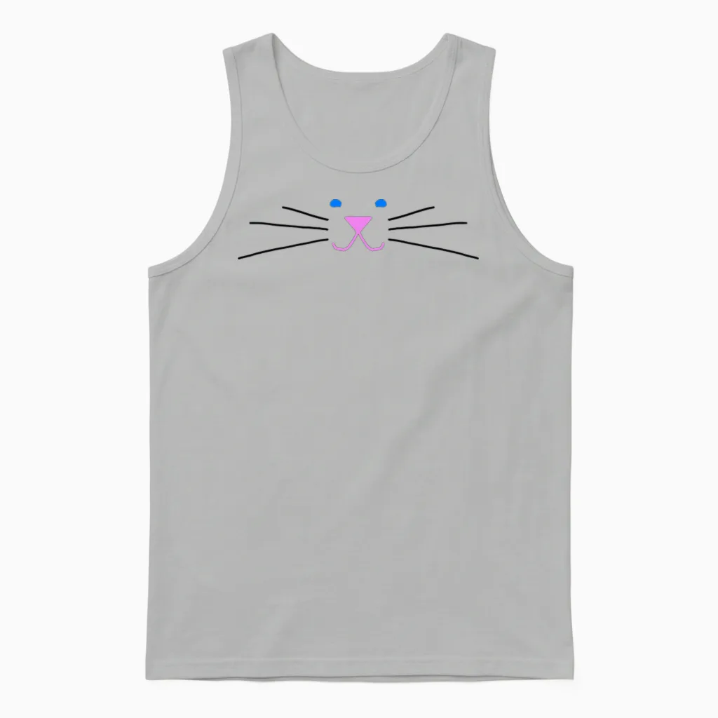 Kitty Face - Cat Lovers Unisex Tank Top in Ash