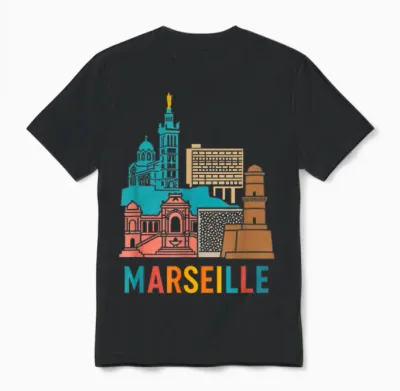 Marseille Unisex T-Shirt - Black