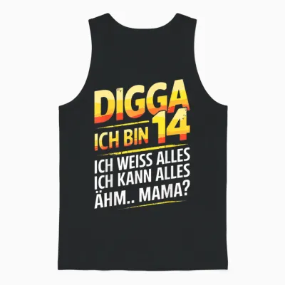 14th Birthday Boy Girl 14 Years 2011 Funny Gift T-Shirt, Black Unisex Tank Top - Black