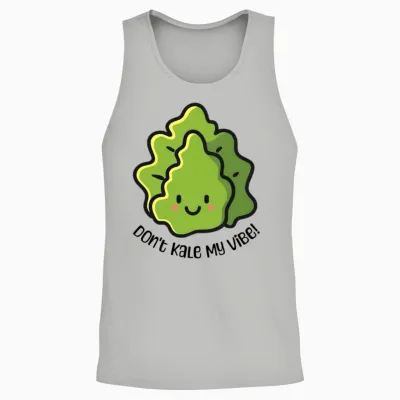 Don't Kale My Vibe Cute Kale Cartoon Unisex Tank Top - Ash