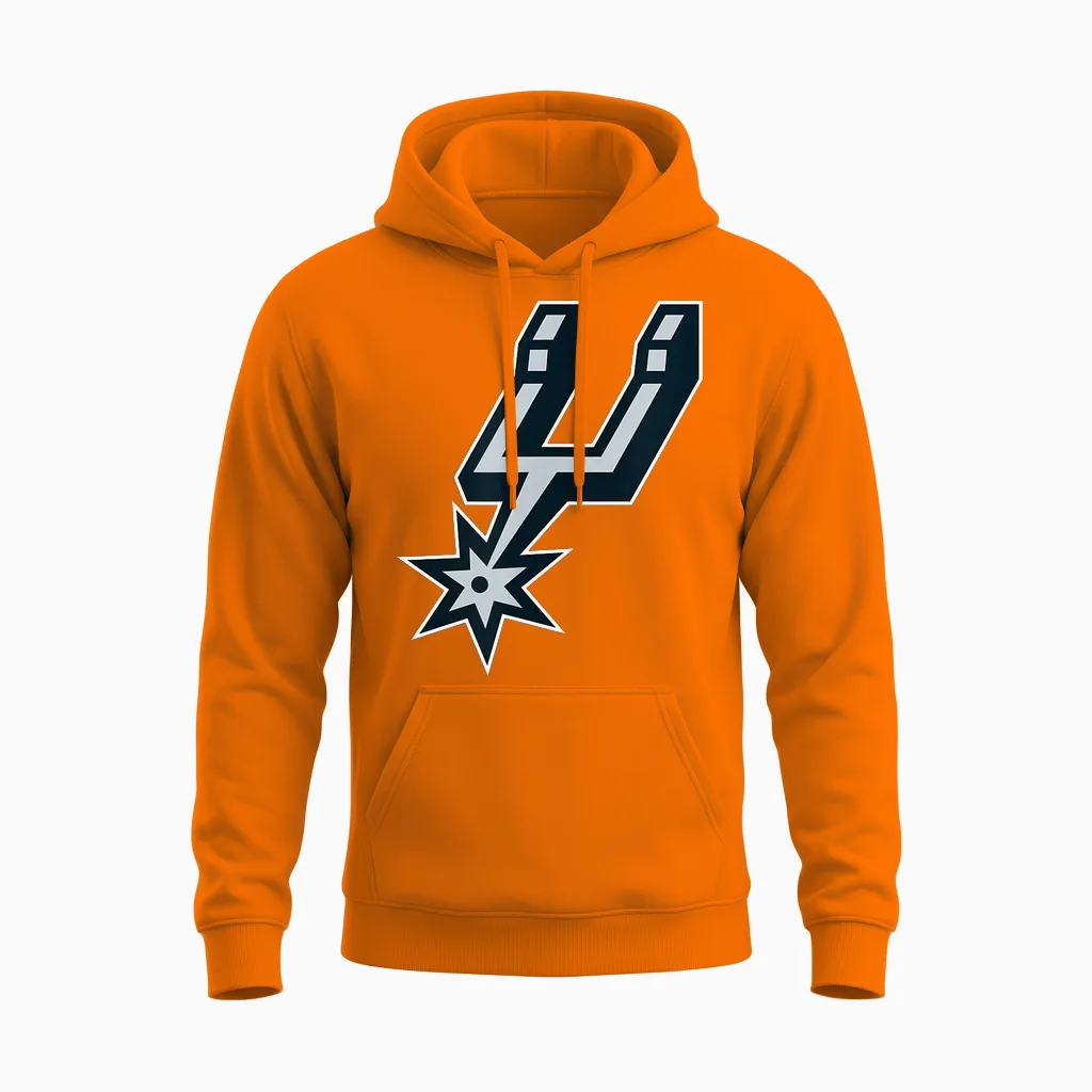 Produit Officiel Nba San Antonio Spurs Unisex Hoodie in Safety Orange
