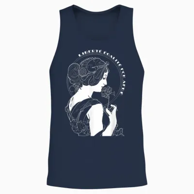 Liberté, Egalite, Fckafde White Unisex Tank Top - Navy