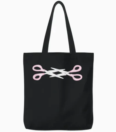 Lesbische Schere Lgbtq+ Pride Sapphic Graphic Cute Lesbisch Tote Bags - Black