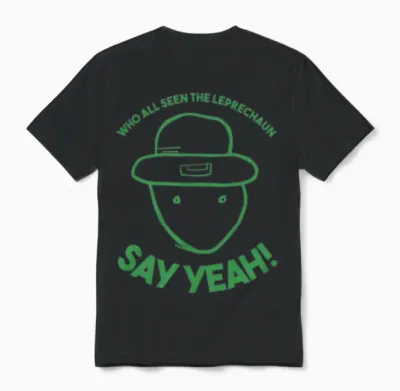 Amateur Leprechaun Sketch Mobile Alabama St Patric Unisex T-Shirt - Black
