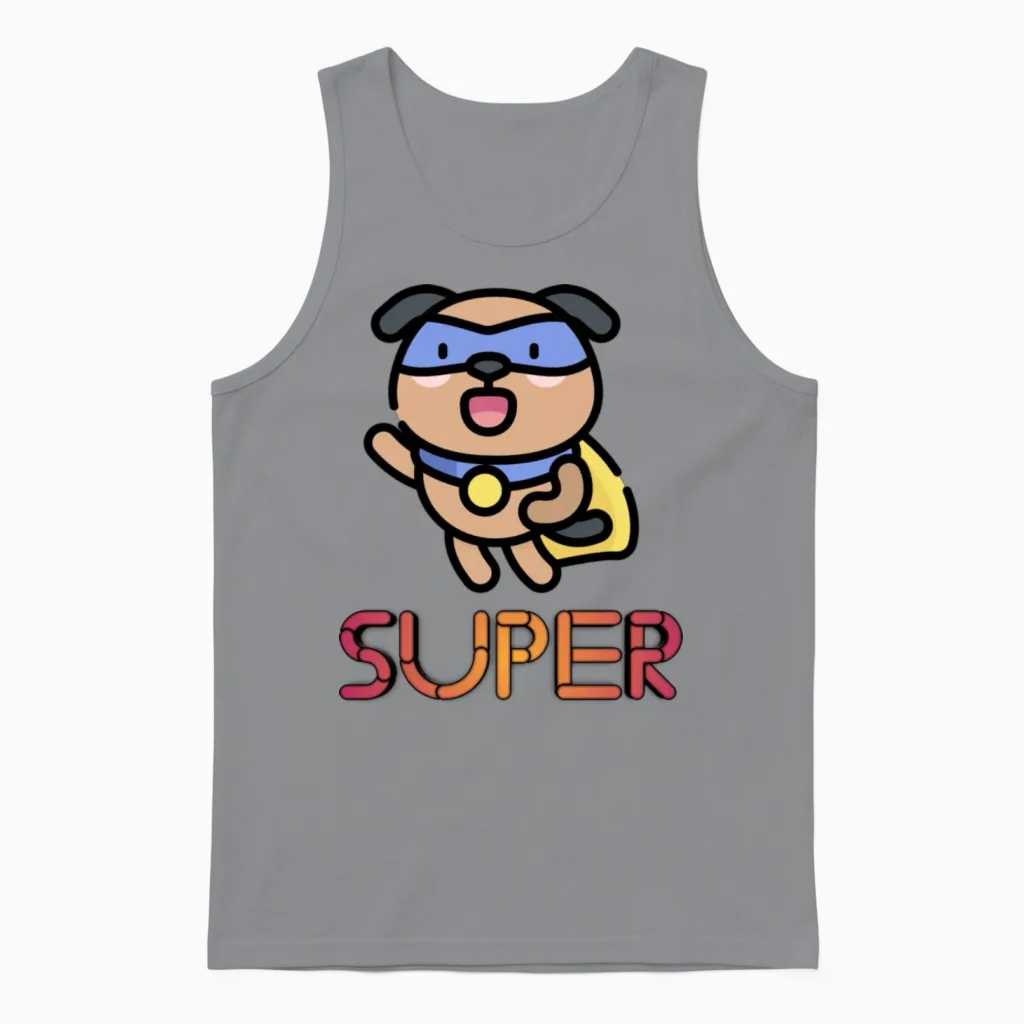 Super Dog Lovers Unisex Tank Top in Sport Grey