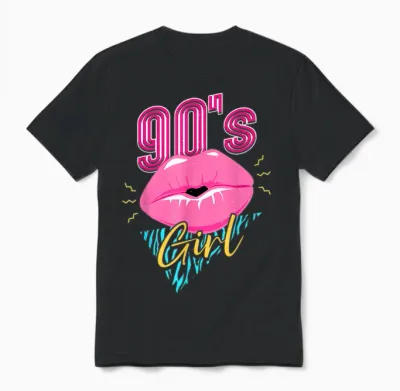 90er Jahre 90s Girl Unisex T-Shirt - Black
