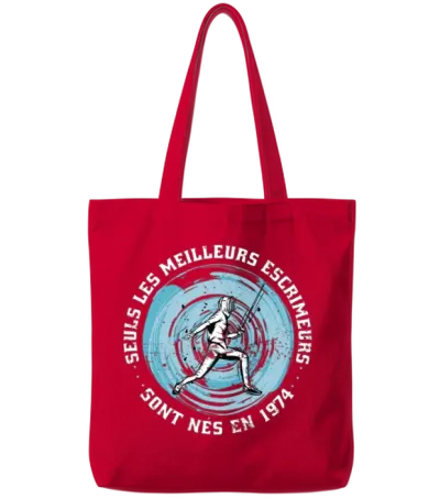 Fencers Born in 1974 Birthday Vintage Tote Bags - Red