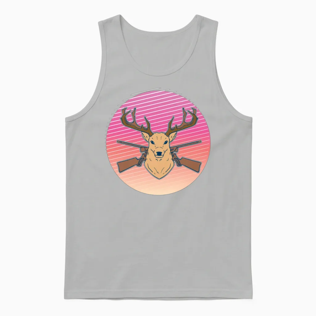 90s Retro Rabbit Bunny Easter Gift Unisex Tank Top in Ash