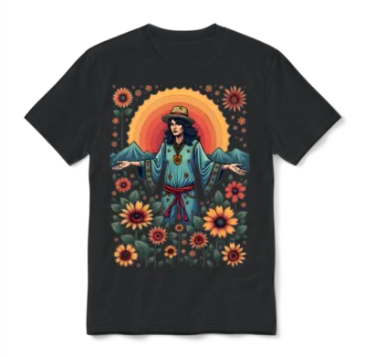 Groovy Vibes: Retro Style Unisex T-Shirt - Black