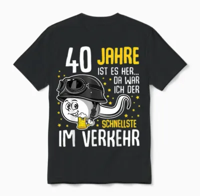 Men's 40 Years Ago the Fastest in Traffic 40th Birthday Man T-Shirt, Black Unisex T-Shirt - Black