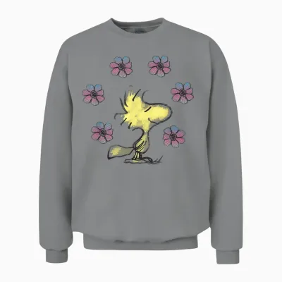 Peanuts Woodstock Liebe Blumen Unisex Sweatshirt - Sport Grey