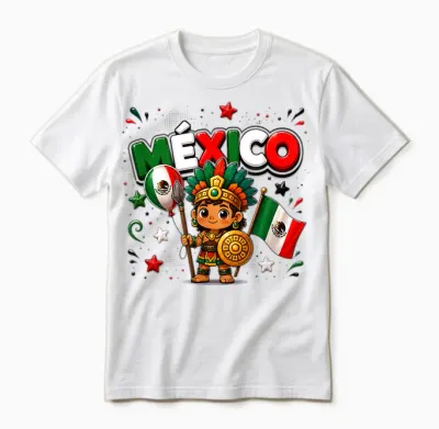 T-Shirt Drapeau Du Mexique, Carte Mexicaine Pour Enfants Et Filles Unisex T-Shirt - White