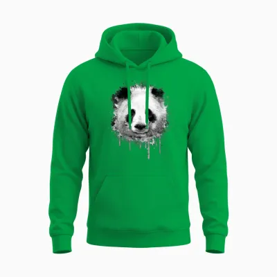 Cool Artistic Panda Portrait (watercolor Design) Unisex Hoodie - Irish Green
