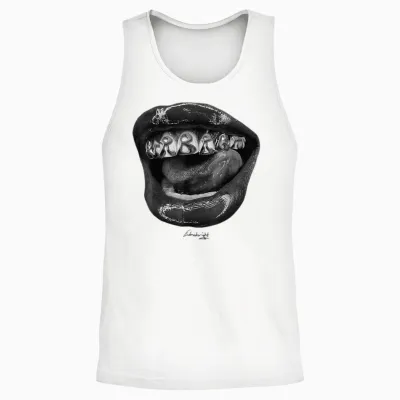 Extrabright Grillz T-Shirt, Men & Women, Unisex Adult & Children, Black, S, Classic, Streetwear, Plain, Pull-On, 1 Count, 0 Pockets, Stretchable, Unique Design, Spring & Summer Unisex Tank Top - White