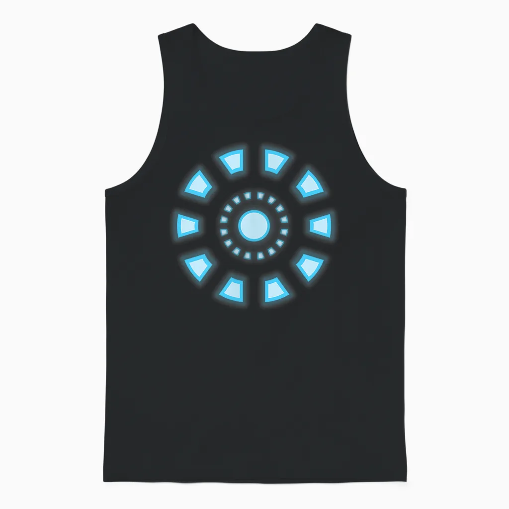 Marvel Studios Iron Man Tony Stark Arc Reactor Classic Unisex Tank Top in Black