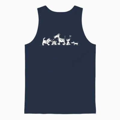 Lustiges Hunde Motiv Mit Cartoon Hunden Für Hundeliebhaber Unisex Tank Top - Navy