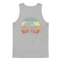 Retro Sunset Palm Tree Unisex Tank Top - Ash – 1