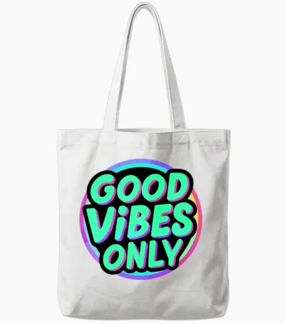 Only Positive Message for a Man And Tote Bags - White