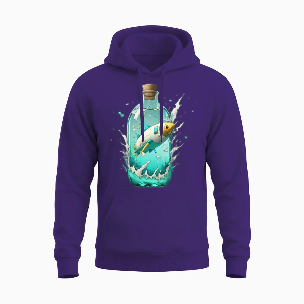 Supersonic Underwater Travel Unisex Hoodie in Purple